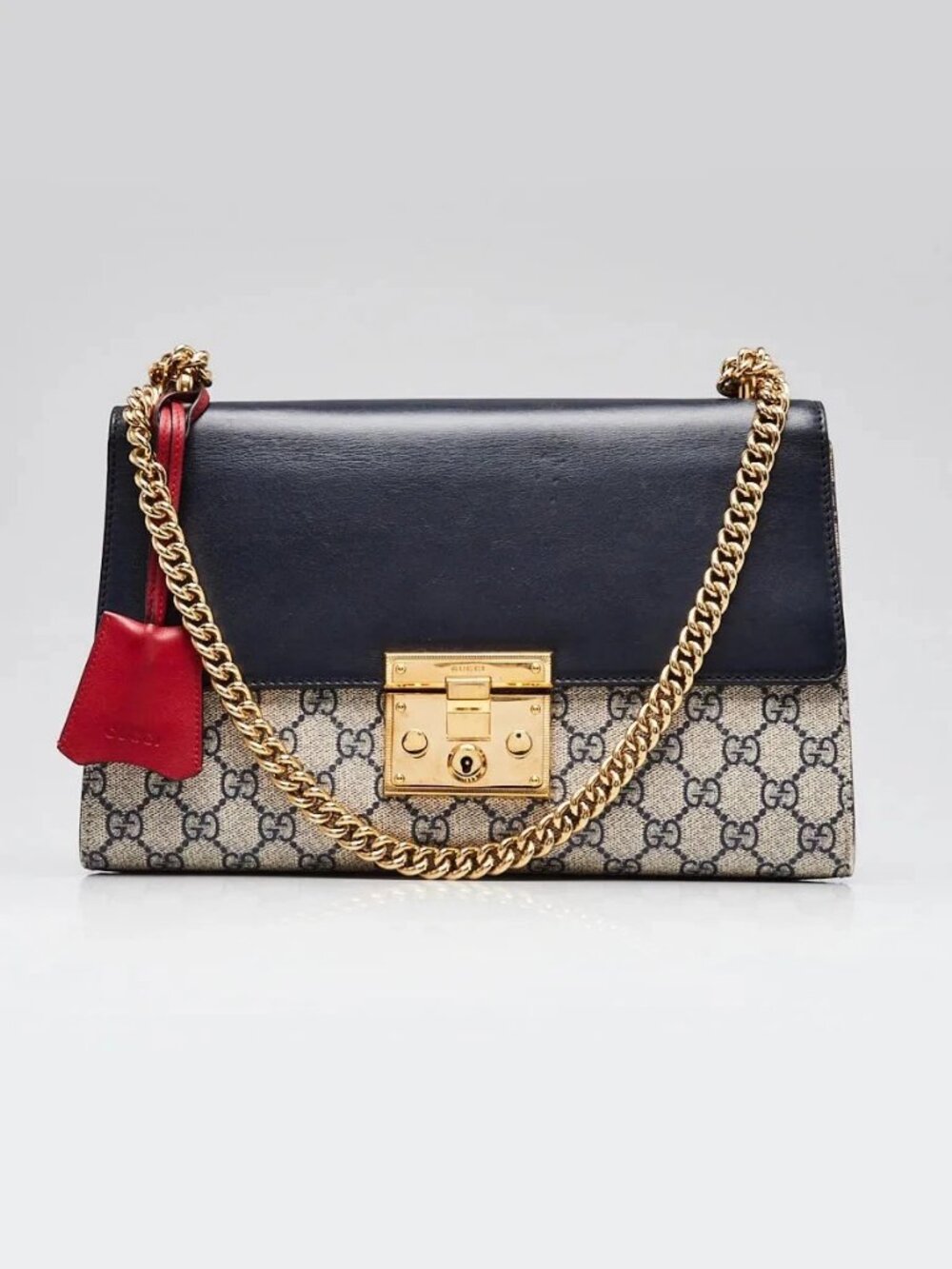 Gucci Blue GG Supreme Coated Canvas Padlock Medium Shoulder Bag